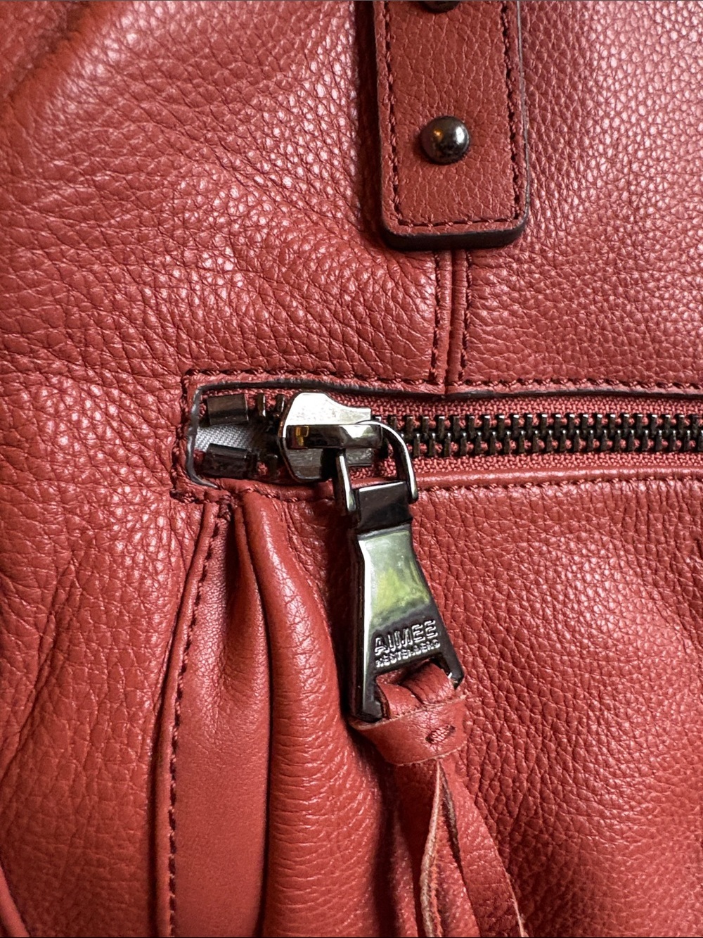 Aimee Kestenberg Rust Leather Satchel Shoulder Bag - Picture 5 of 8